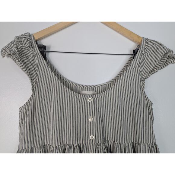 THE GREAT. Striped Midi Dress in Black and White - Picture 5 of 10